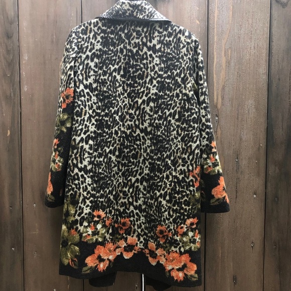 Vintage Leopard/Flower Anis. A Coat Size Medium - Picture 5 of 8